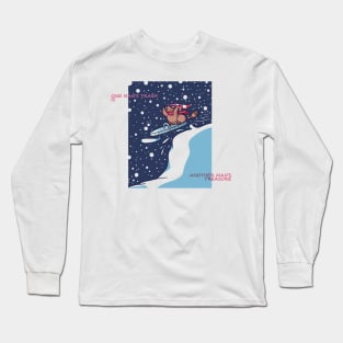 Funny Trash Panda In Snow (Light Version) Long Sleeve T-Shirt